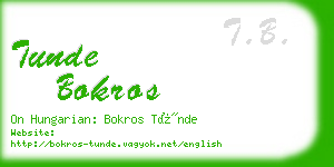 tunde bokros business card
